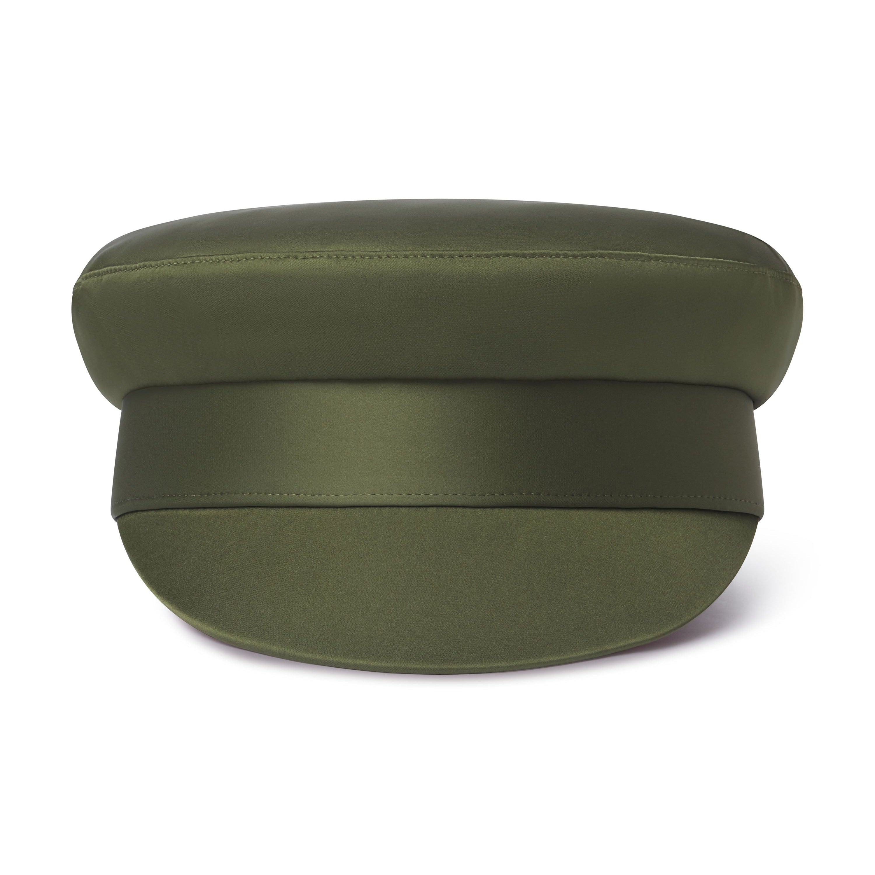 Green leather cap on a white background