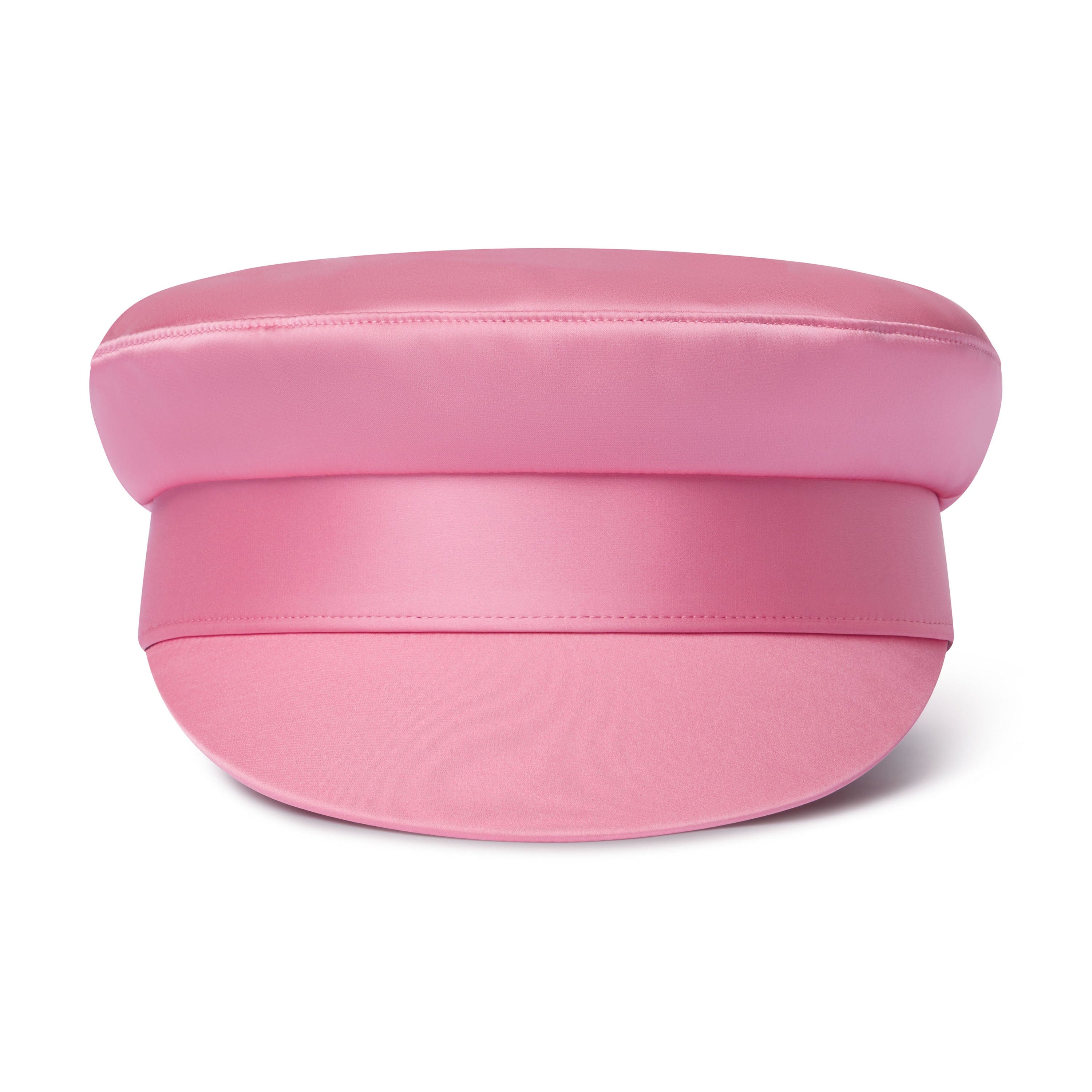 Pink leather cap on a white background