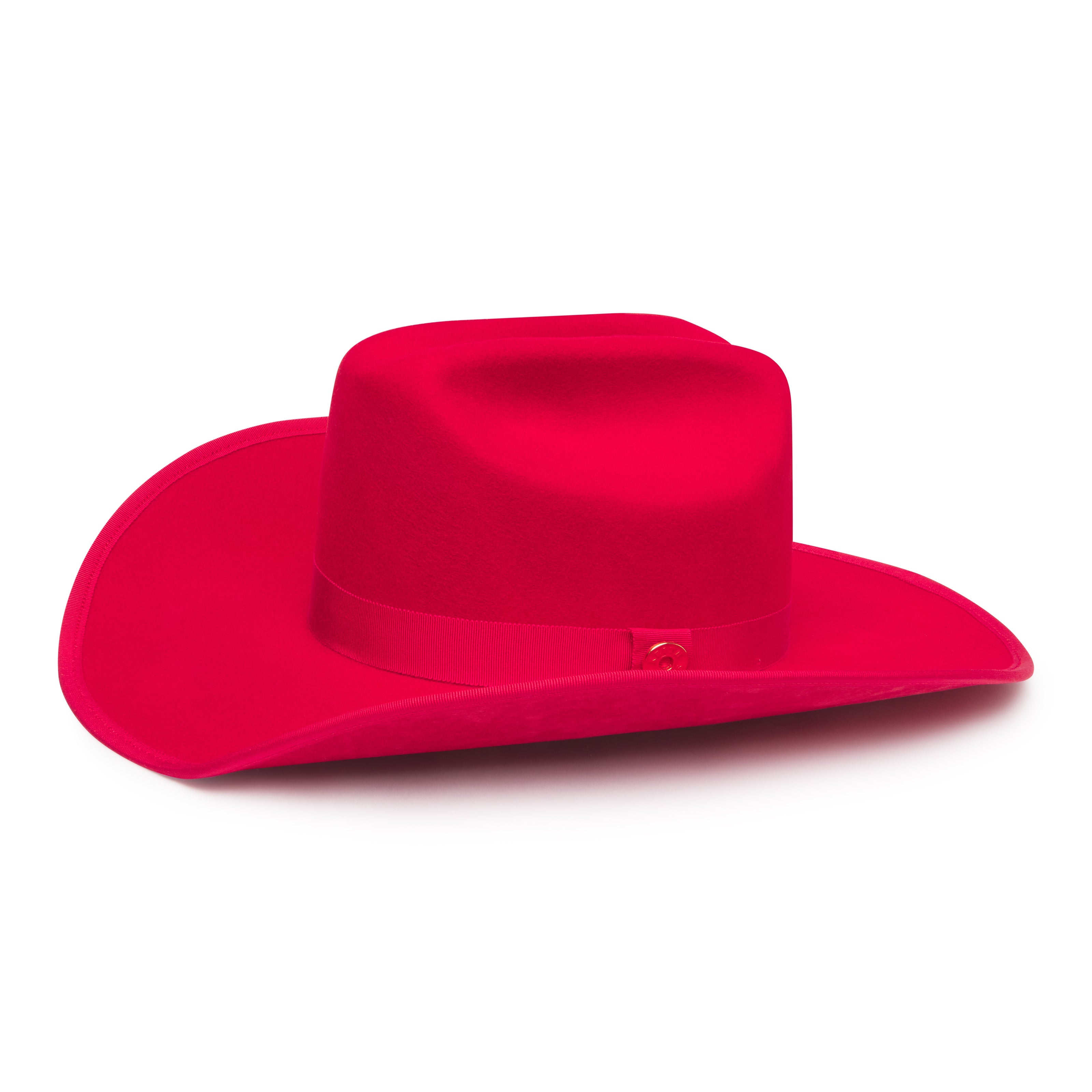 Red cowboy hat on a white background