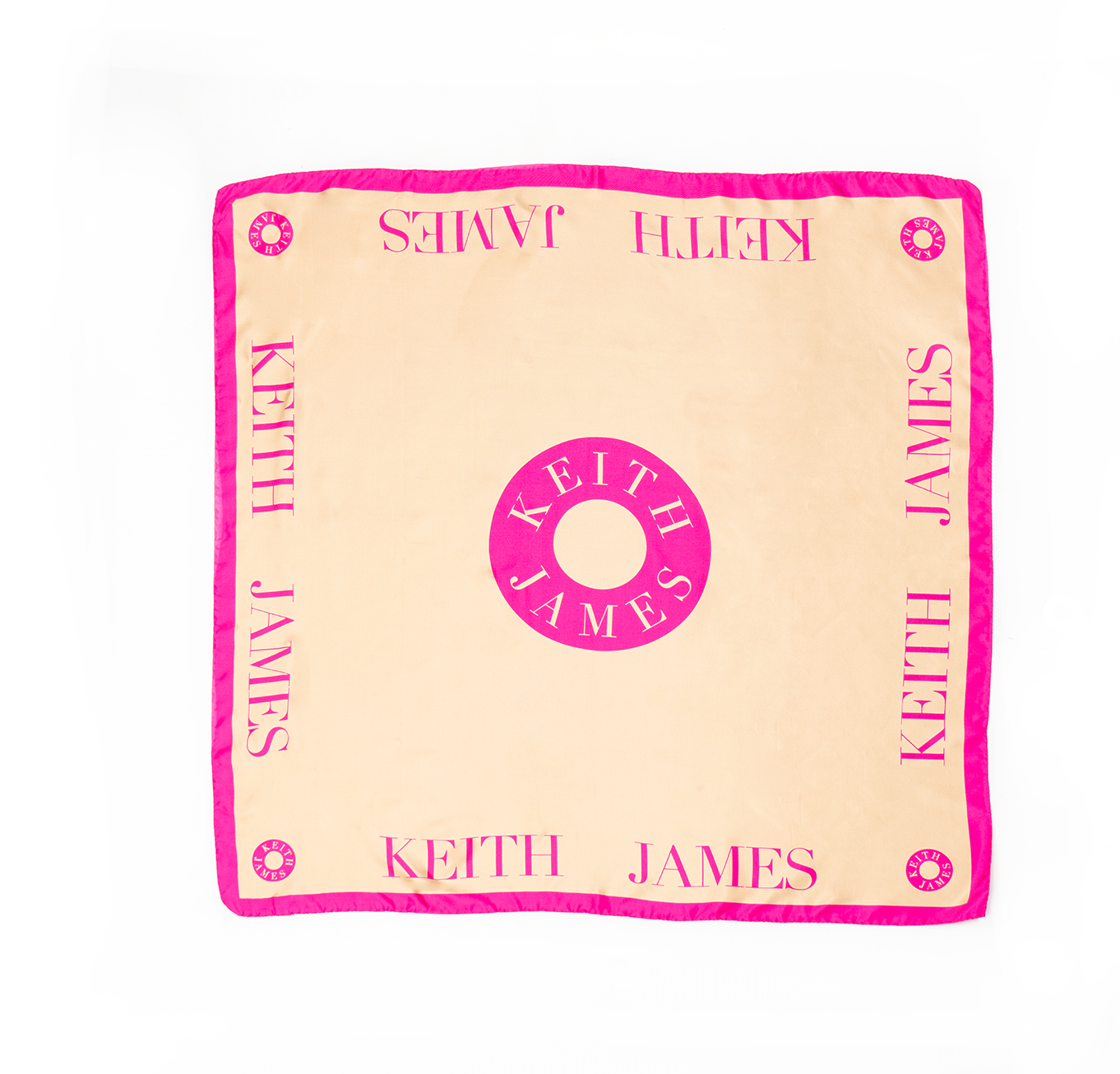 Silk Scarf (Cream & Pink)