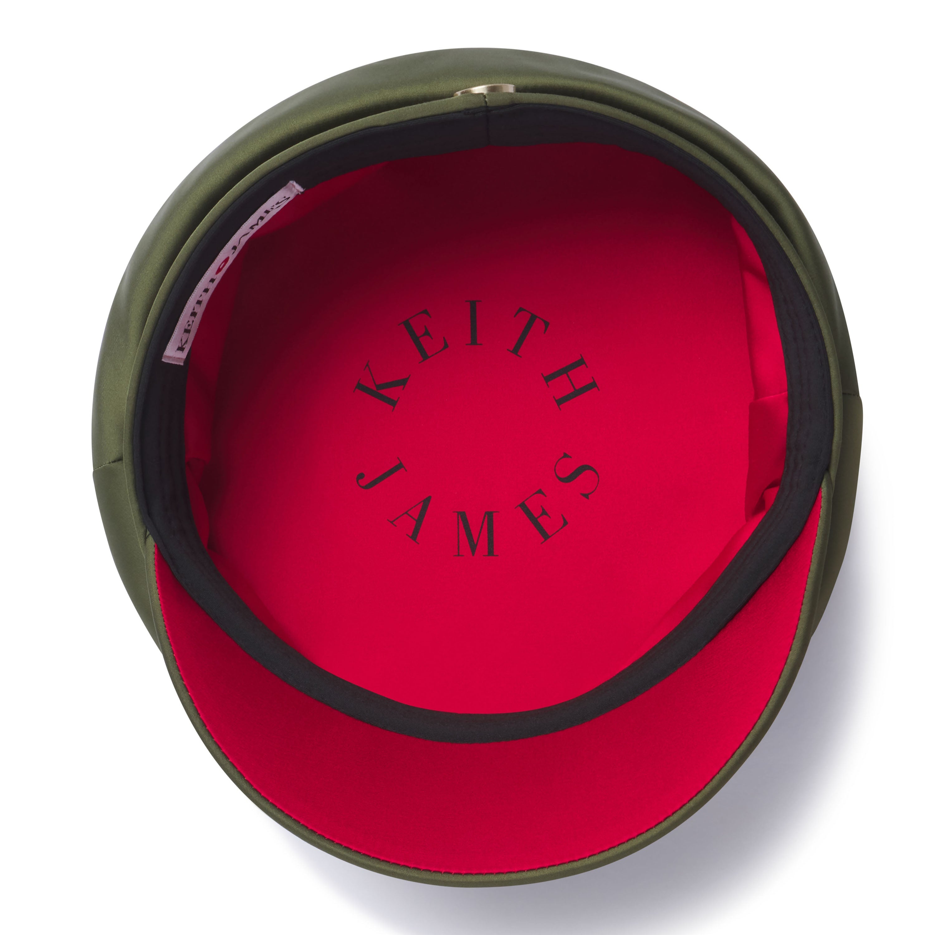 Green container with red interior and 'Keith James' branding on a white background