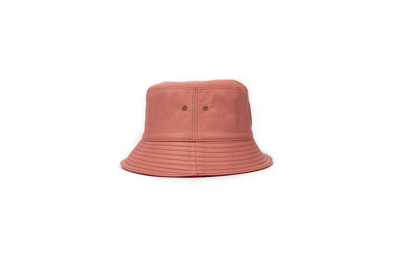 Leather Bucket Hat (Plush Pink)