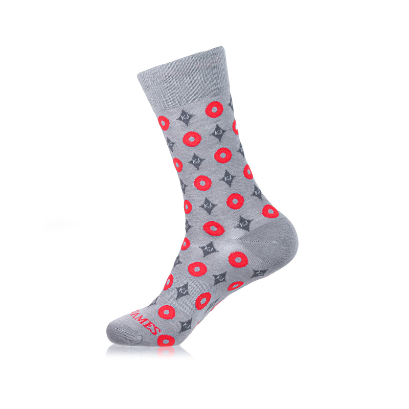KJ Print Socks (Cool Grey)